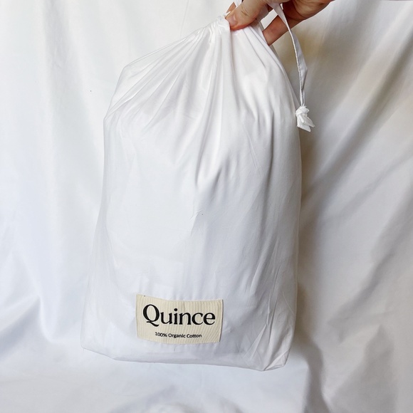 Quince White Queen Size Sheet Set Organic Percale Cotton - Picture 3 of 3